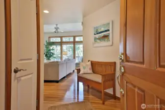 Hardwood oak floors greet you as you come inside...they were refinished in 2019.