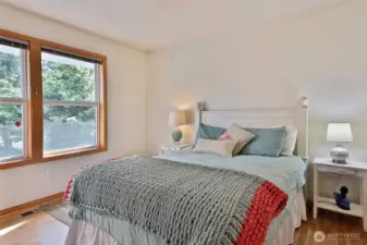 Second bedroom is cozy and has a nice sized closet.