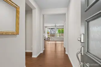 View as you enter the front door.