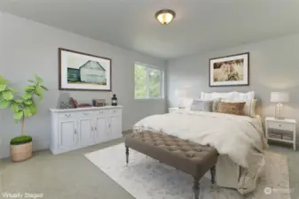 Virtually staged photos of same home plan for representative purposes