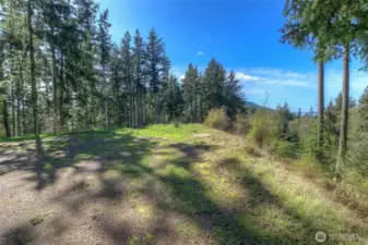 Utilities in the road, pictured on the right as you approach Lot 23 from Tsuga Lane.