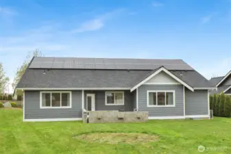 Large backyard and the solar panels provide low power bills, and excess put back in the power grid. This home has all day sunlight.