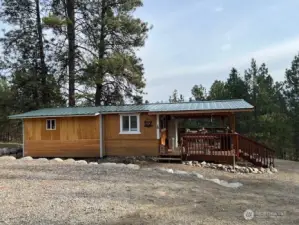 cabin with large covered deck