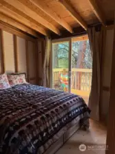 bedroom with sliding glass door