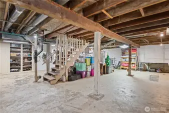 large unfinished basement could be additional SQ footage or great storage