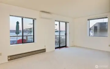 The apartment also has a view and deck access
