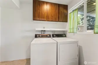 large laundry room downstairs.