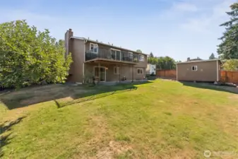 Large private back yard.