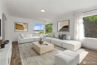 Coved ceiling adds vintage charm.
