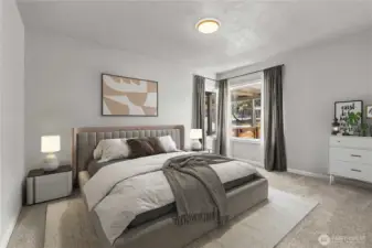 One of two bedrooms on the main floor.