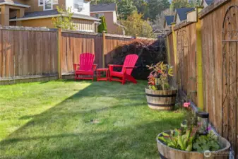 Fully fenced yard
