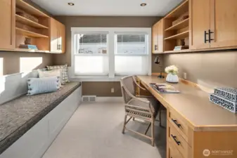 2nd bedroom on Main currently configured as an office with high quality built-ins. Could be changed back to bedroom.