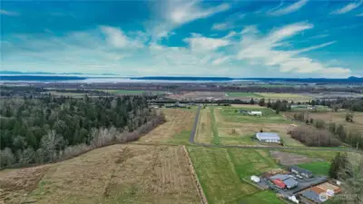 Pastures are on the left side.