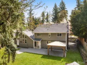 Private back yard with gazebo
