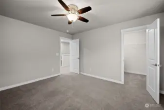 Bedroom #2 is located off of the Bonus Room. It features a walk-in closet and ceiling fan.