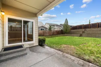 The Back Covered Patio opens up to this wonderful fully fenced backyard!