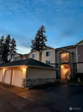 Convenient private garage with additional parking space for ease and security.