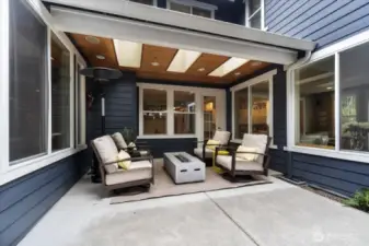 Courtyard features partial covering with skylights.