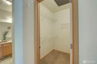 Primary walk in closet.