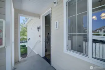 End unit affords a little more privacy.