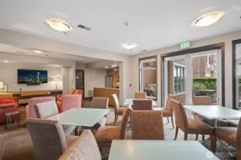 Club Room. Located in middle building 1950, Floor 1.