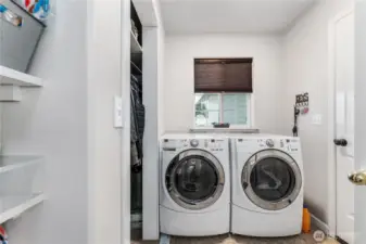 Laundry off the garage and kitchen area