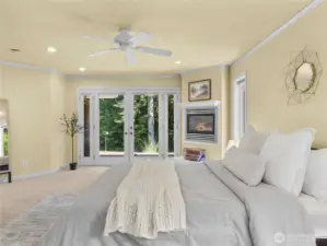 French Doors open to part of the deck