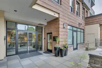 Secure building entrance.