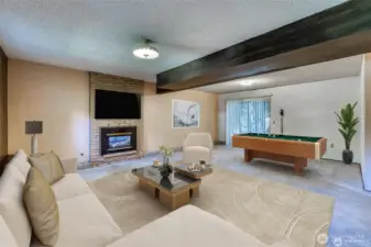 Virtually Staged family room.