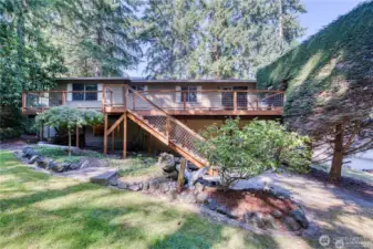 Large backyard, with park like setting!