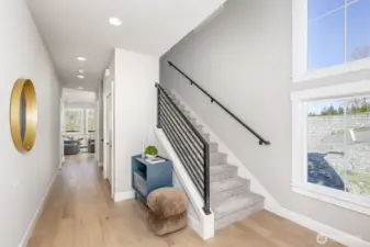 A spacious foyer with sitting area welcomes you.