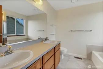 Primary Bath with tub and separate shower