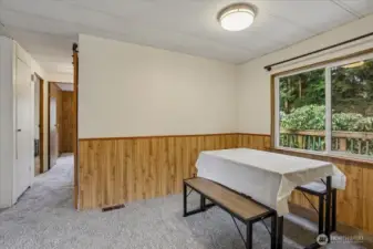 Dining Room looking down the hallway to the bedrooms