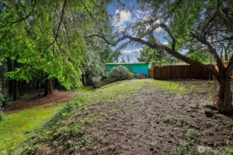 Private backyard facing the home