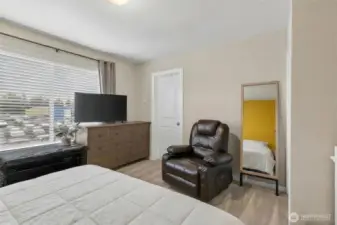 Expansive master bedroom on the 3rd floor featuring abundant natural light and a tranquil retreat-like feel