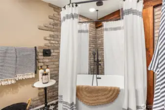 The lower level includes a stunning full bath with custom tile work and a deep soaking tub—blending spa-like comfort with design-forward finishes rarely found in basement spaces. Possibility of a MIL or STR.