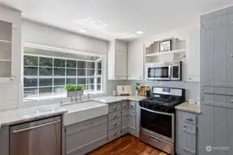 Stainless steel appliances, gas stove