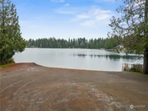 Public boat ramp down the street