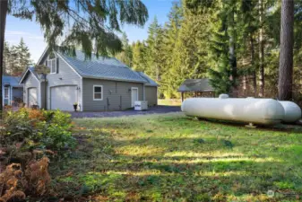 Wired in Generator and propane tanks for furnace, FP, and generator.  Plenty of capacity!