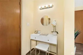 beauty nook in primary - plug timers for forgotten hair tools!