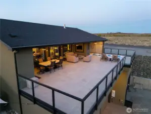 Aerial view of HUGE entertaining patio.