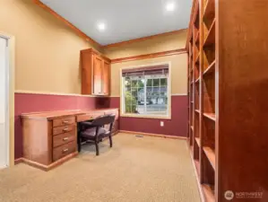 Office/Den (on Main) with Custom Built-in Cabinetry
