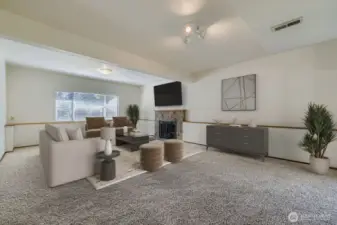 LARGE FAMILY ROOM WITH EASY ACCESS TO BACK DECK AND YARD.