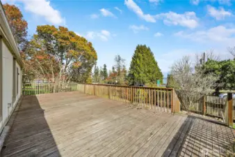 A view of the deck looking north, nice and private.