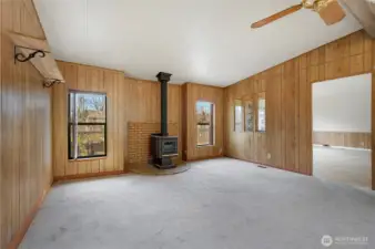 The family room without virtual staging.