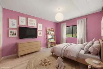 Virtually staged bedroom #3