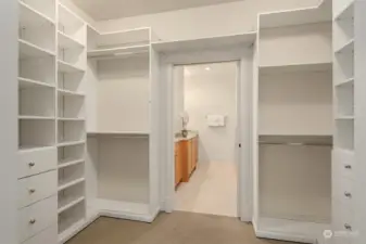 Walk-In Closet with Built In Organizer