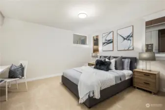 Entry level bedroom is huge!  also perfect for an in-home office/business.  This community is zoned for home businesses.