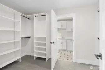 Primary Walk In Closet - Connected to Laundry area