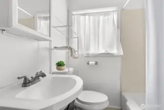 Convenient hall bath.